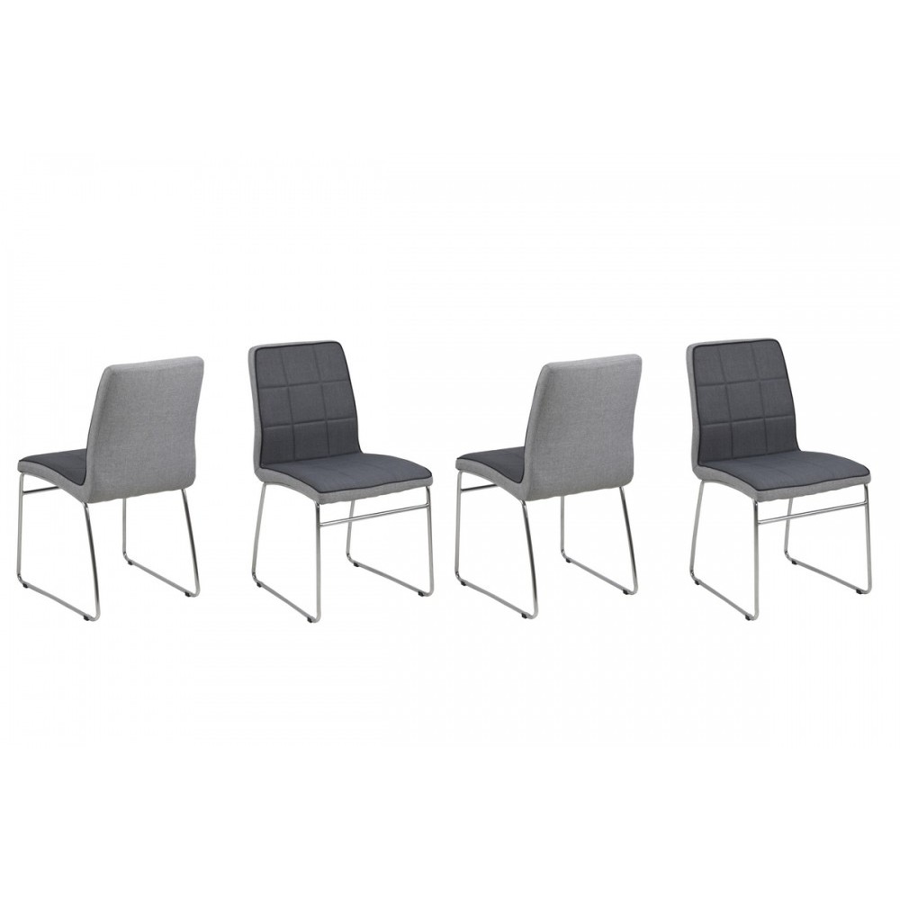 Lot de 4 chaises COSTI, avant gris foncé et arrière gris clair