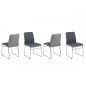Lot de 4 chaises COSTI, avant gris foncé et arrière gris clair