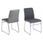 Lot de 4 chaises COSTI, avant gris foncé et arrière gris clair