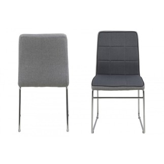 Lot de 4 chaises COSTI, avant gris foncé et arrière gris clair