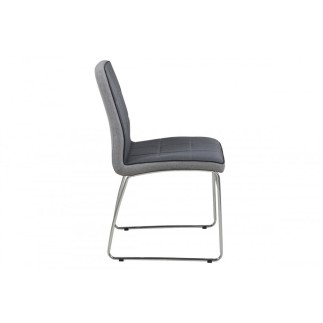 Lot de 4 chaises COSTI, avant gris foncé et arrière gris clair