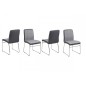 Lot de 4 chaises COSTI, avant gris clair et arrière gris foncé