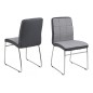 Lot de 4 chaises COSTI, avant gris clair et arrière gris foncé