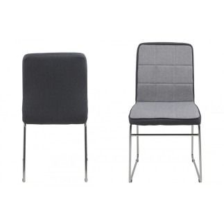 Lot de 4 chaises COSTI, avant gris clair et arrière gris foncé