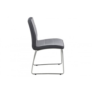 Lot de 4 chaises COSTI, avant gris clair et arrière gris foncé