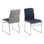 Lot de 4 chaises COSTI, avant bleu foncé et arrière gris clair