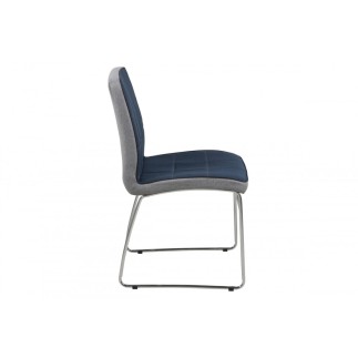 Lot de 4 chaises COSTI, avant bleu foncé et arrière gris clair