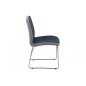Lot de 4 chaises COSTI, avant bleu foncé et arrière gris clair