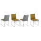Lot de 4 chaises COSTI, avant curry et arrière gris clair