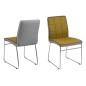 Lot de 4 chaises COSTI, avant curry et arrière gris clair