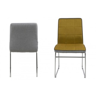 Lot de 4 chaises COSTI, avant curry et arrière gris clair