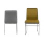 Lot de 4 chaises COSTI, avant curry et arrière gris clair