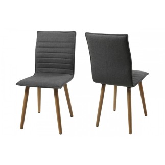 Lot de 2 chaises design tissu gris clair, KENZI