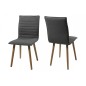Lot de 2 chaises design tissu gris clair, KENZI