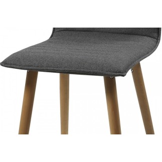 Lot de 2 chaises design tissu gris clair, KENZI