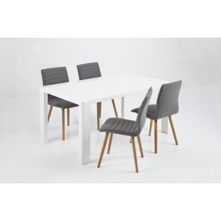 Lot de 2 chaises design tissu gris clair, KENZI