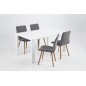 Lot de 2 chaises design tissu gris clair, KENZI
