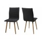 Lot de 2 chaises design tissu gris foncé, KENZI