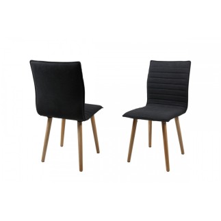 Lot de 2 chaises design tissu gris foncé, KENZI