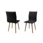 Lot de 2 chaises design tissu gris foncé, KENZI