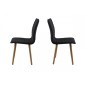 Lot de 2 chaises design tissu gris foncé, KENZI