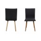 Lot de 2 chaises design tissu gris foncé, KENZI