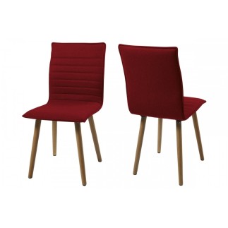 Lot de 2 chaises design tissu rouge, KENZI