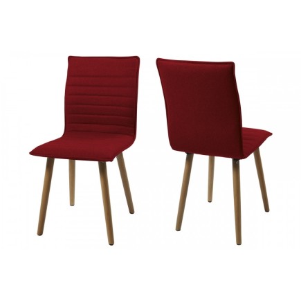 Lot de 2 chaises design tissu rouge, KENZI