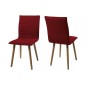 Lot de 2 chaises design tissu rouge, KENZI