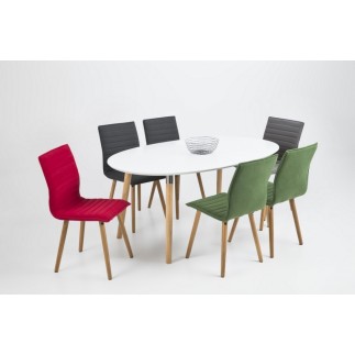 Lot de 2 chaises design tissu rouge, KENZI