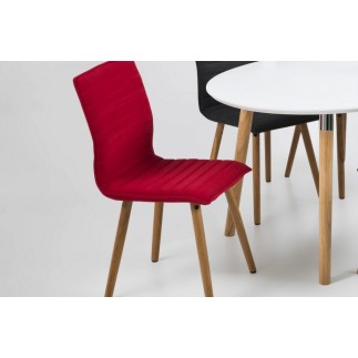 Lot de 2 chaises design tissu rouge, KENZI