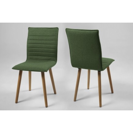 Lot de 2 chaises design tissu vert, KENZI