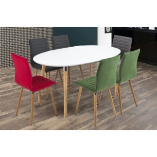 Lot de 2 chaises design tissu vert, KENZI