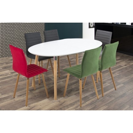 Lot de 2 chaises design tissu vert, KENZI