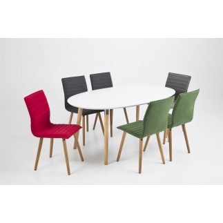 Lot de 2 chaises design tissu vert, KENZI