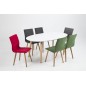 Lot de 2 chaises design tissu vert, KENZI