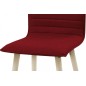 Lot de 2 chaises design tissu rouge pieds blancs, KENZA