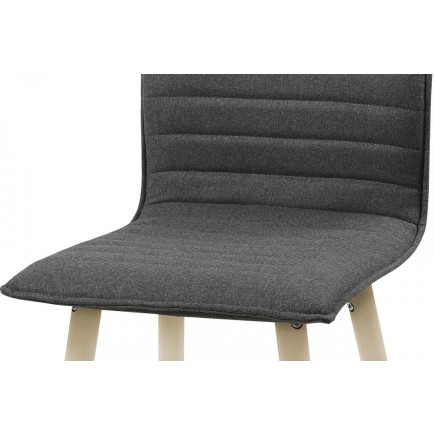 Lot de 2 chaises design tissu gris clair et pieds pigmentés blancs, KENZA