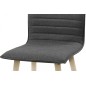 Lot de 2 chaises design tissu gris clair et pieds pigmentés blancs, KENZA