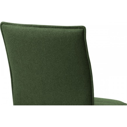 Lot de 2 chaises design tissu vert pieds blancs, KENZA