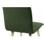 Lot de 2 chaises design tissu vert pieds blancs, KENZA