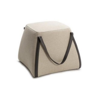 Un pouf carré en cuir STEIN