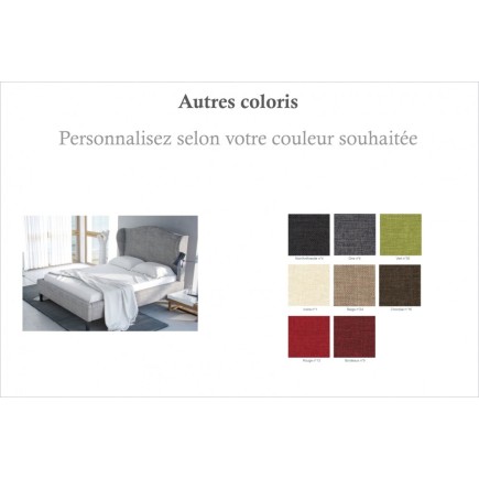 lit en tissu de qualité CURTEN, personnalisé, 180x200