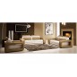Ensemble composé d'un 2 places et deux fauteuils en 100% cuir italien, blanc et marron, FARNIENTE