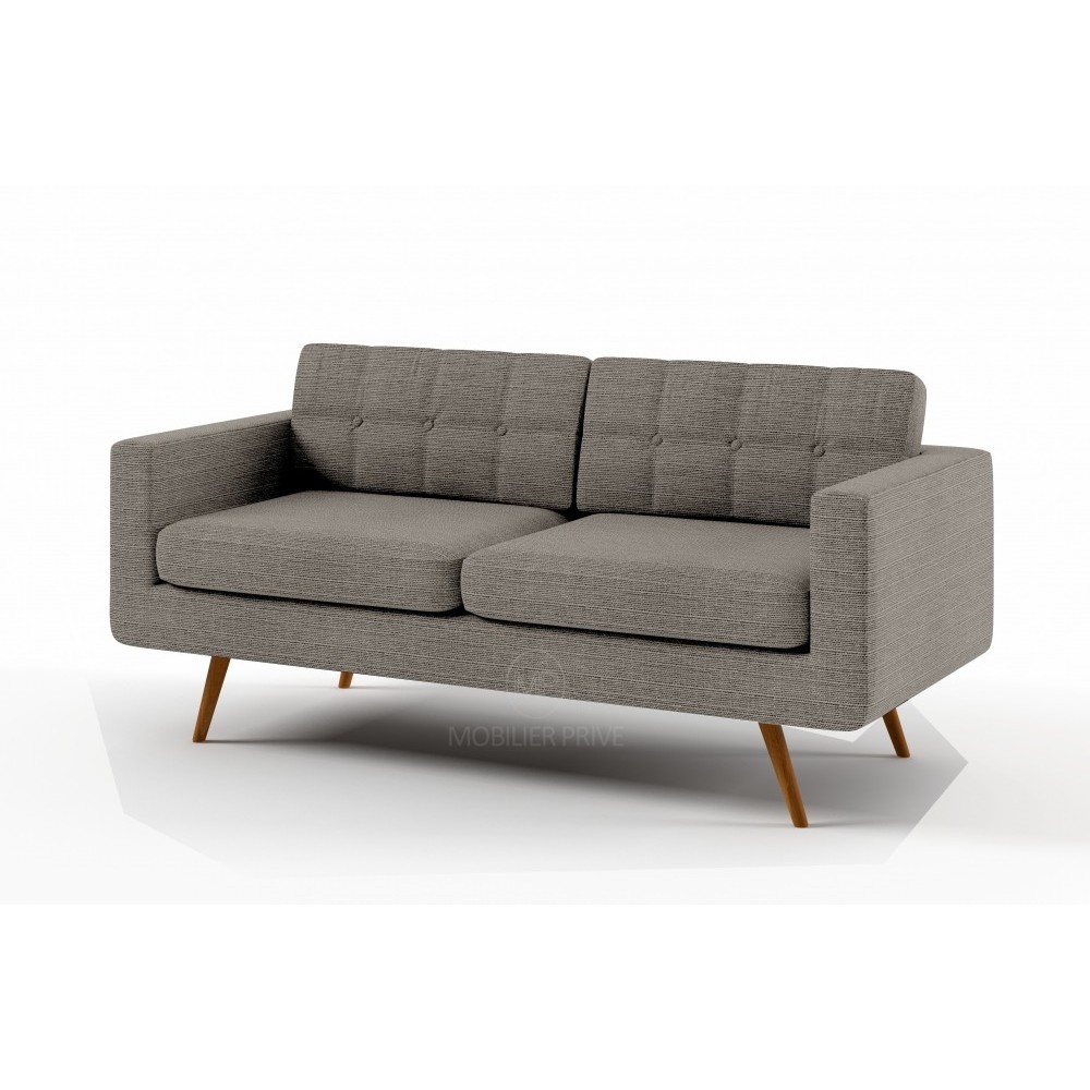 Canapé 3 places design en tissu YANA, beige.