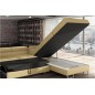 Canapé d'angle convertible TURIN en simili cuir de qualité, noir, 5/6 places, angle droit