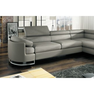 Canapé d'angle convertible ISLANDA en simili cuir de qualité, crème