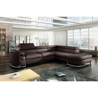 Canapé d'angle convertible ISLANDA en simili cuir de qualité, personnalisé