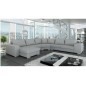 Canapé d'angle convertible ASTORE en simili cuir de qualité, blanc, 7/8 places, angle droit