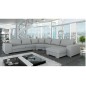 Canapé d'angle convertible ASTORE en simili cuir de qualité, blanc, 7/8 places, angle gauche